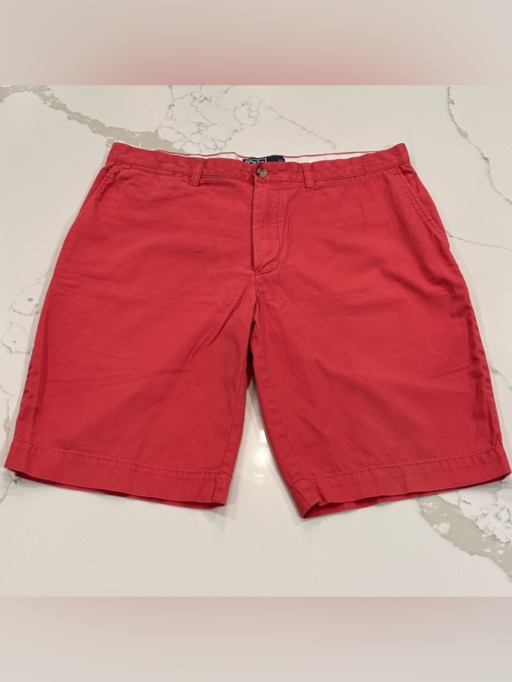 Vintage Polo Ralph Lauren Red Cotton Chino Shorts Mens 36 Preppy Y2K 90s Classic